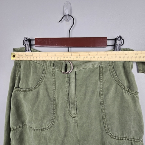 SANCTUARY Holly Linen Blend Skirt Knee Length Olive‎ Green Womens Size M Utility - Picture 9 of 11